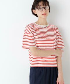 human woman / ヒューマンウーマン カットソー | ａｚｕｒｅｌａ　ｍｅｒ　ボーダーロゴＴシャツ