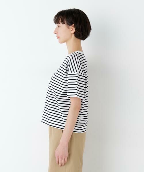 human woman / ヒューマンウーマン カットソー | ａｚｕｒｅｌａ　ｍｅｒ　ボーダーロゴＴシャツ | 詳細6