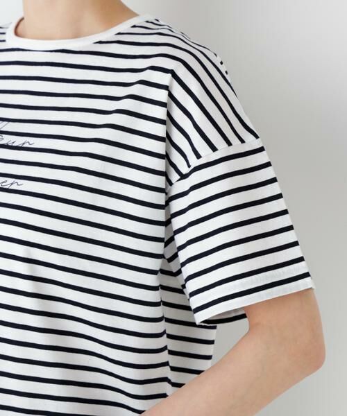 human woman / ヒューマンウーマン カットソー | ａｚｕｒｅｌａ　ｍｅｒ　ボーダーロゴＴシャツ | 詳細9