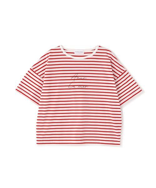 human woman / ヒューマンウーマン カットソー | ａｚｕｒｅｌａ　ｍｅｒ　ボーダーロゴＴシャツ | 詳細12