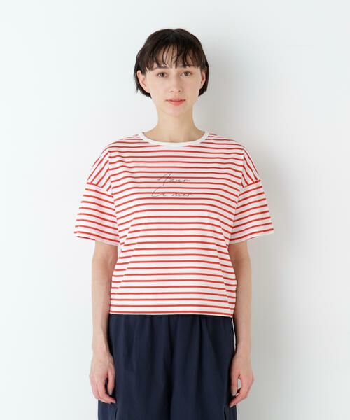 human woman / ヒューマンウーマン カットソー | ａｚｕｒｅｌａ　ｍｅｒ　ボーダーロゴＴシャツ | 詳細16