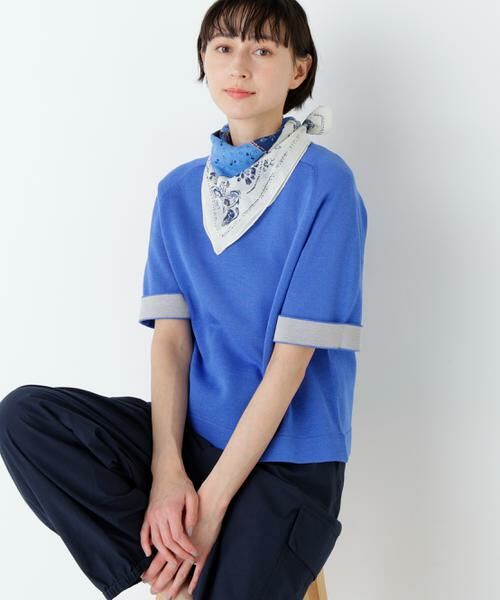 human woman / ヒューマンウーマン ニット・セーター | ハイゲージギマ　クルーネックラグランプルオーバー | 詳細2