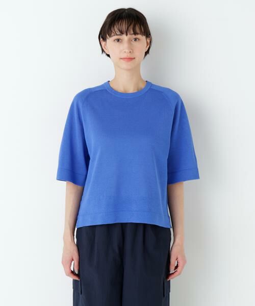 human woman / ヒューマンウーマン ニット・セーター | ハイゲージギマ　クルーネックラグランプルオーバー | 詳細4