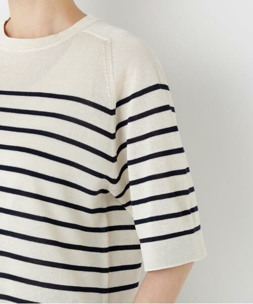 human woman / ヒューマンウーマン ニット・セーター | ハイゲージギマ　クルーネックラグランプルオーバー | 詳細17