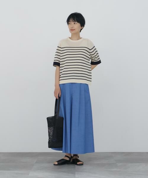 human woman / ヒューマンウーマン ニット・セーター | ハイゲージギマ　クルーネックラグランプルオーバー | 詳細9