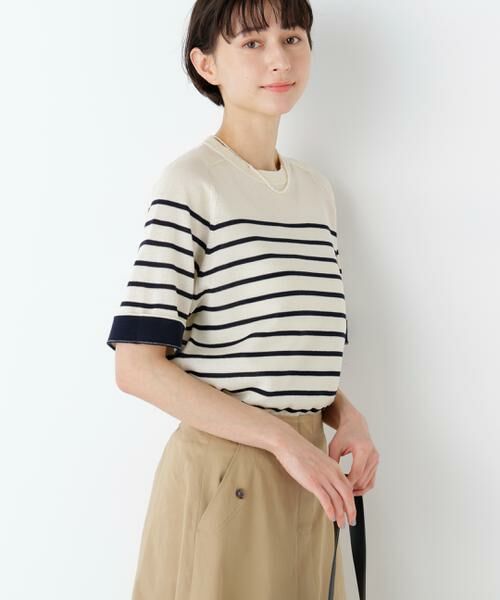 human woman / ヒューマンウーマン ニット・セーター | ハイゲージギマ　クルーネックラグランプルオーバー | 詳細10