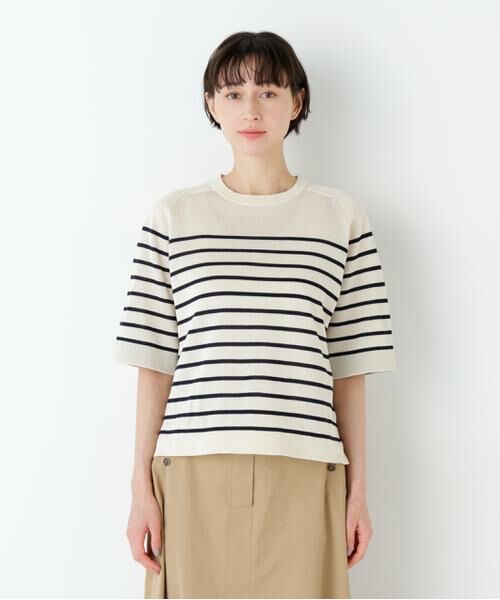 human woman / ヒューマンウーマン ニット・セーター | ハイゲージギマ　クルーネックラグランプルオーバー | 詳細13