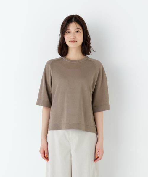 human woman / ヒューマンウーマン ニット・セーター | ハイゲージギマ　クルーネックラグランプルオーバー | 詳細24