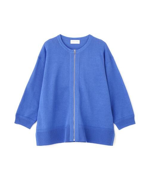 human woman / ヒューマンウーマン ニット・セーター | ハイゲージギマ　ジップアップクルーカーディガン | 詳細1