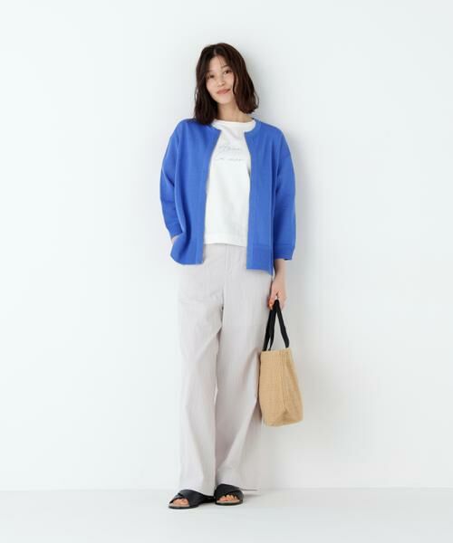 human woman / ヒューマンウーマン ニット・セーター | ハイゲージギマ　ジップアップクルーカーディガン | 詳細4