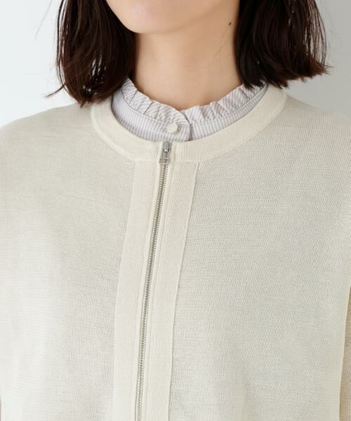 human woman / ヒューマンウーマン ニット・セーター | ハイゲージギマ　ジップアップクルーカーディガン | 詳細14