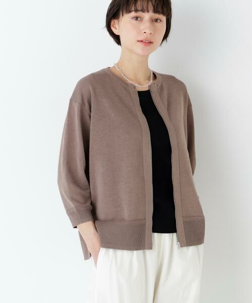 human woman / ヒューマンウーマン ニット・セーター | ハイゲージギマ　ジップアップクルーカーディガン | 詳細19