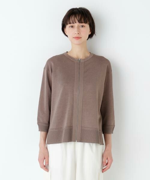 human woman / ヒューマンウーマン ニット・セーター | ハイゲージギマ　ジップアップクルーカーディガン | 詳細21