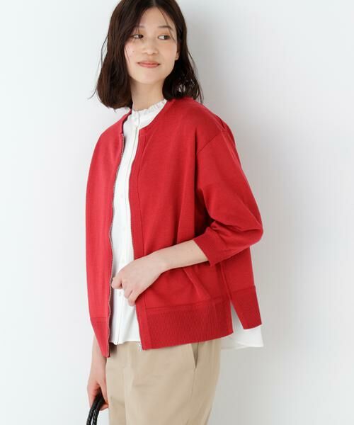 human woman / ヒューマンウーマン ニット・セーター | ハイゲージギマ　ジップアップクルーカーディガン | 詳細25