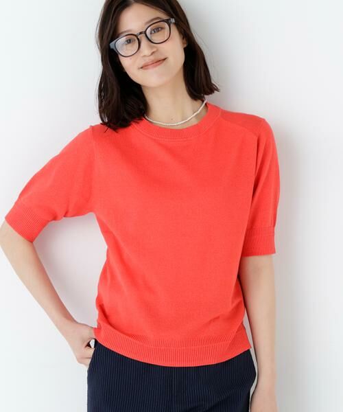 human woman / ヒューマンウーマン ニット・セーター | ペーパーヤーンニットＴ（レッド）