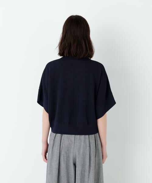 human woman / ヒューマンウーマン ニット・セーター | 麻混ワッフル柄ポロカーディガン | 詳細9