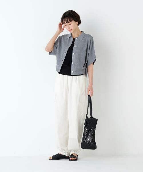 human woman / ヒューマンウーマン ニット・セーター | 麻混ワッフル柄ポロカーディガン | 詳細19