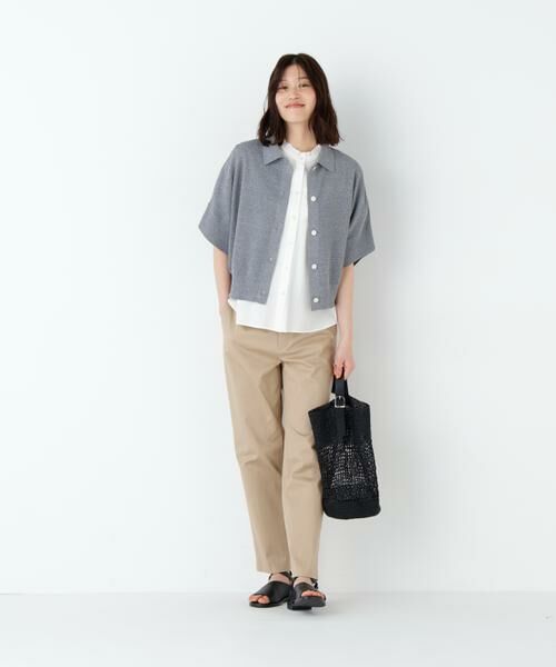 human woman / ヒューマンウーマン ニット・セーター | 麻混ワッフル柄ポロカーディガン | 詳細20