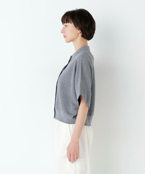 human woman / ヒューマンウーマン ニット・セーター | 麻混ワッフル柄ポロカーディガン | 詳細22