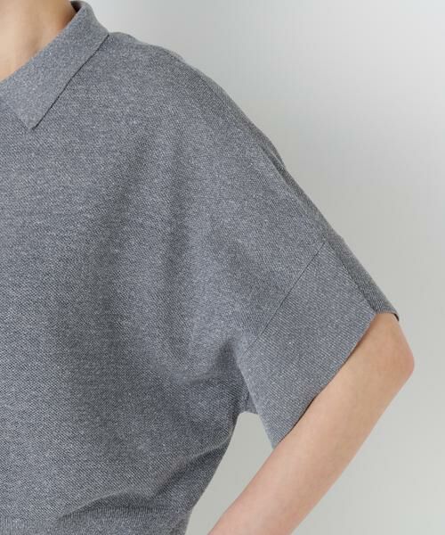 human woman / ヒューマンウーマン ニット・セーター | 麻混ワッフル柄ポロカーディガン | 詳細25