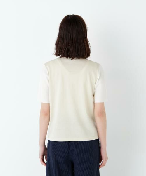 human woman / ヒューマンウーマン ニット・セーター | 麻混バイカラーヘンリーネックプルオーバー | 詳細6