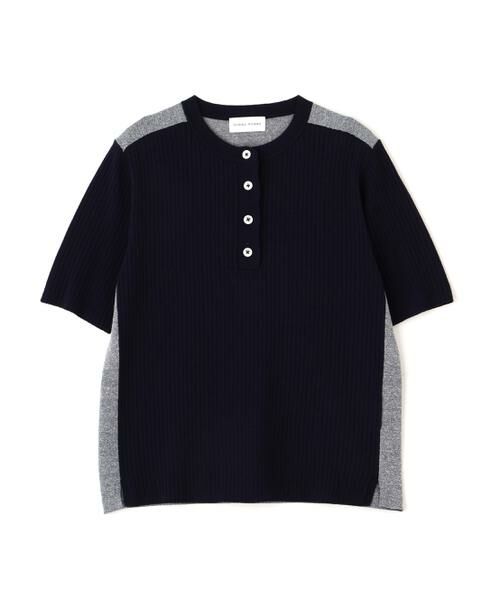 human woman / ヒューマンウーマン ニット・セーター | 麻混バイカラーヘンリーネックプルオーバー | 詳細8