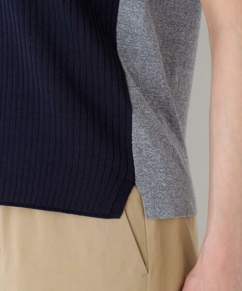 human woman / ヒューマンウーマン ニット・セーター | 麻混バイカラーヘンリーネックプルオーバー | 詳細17