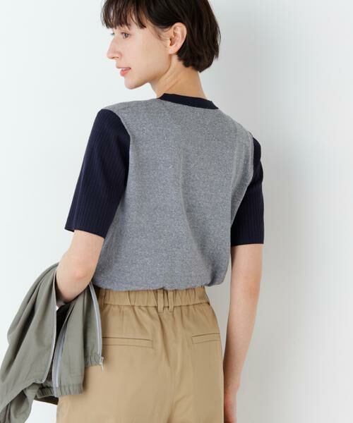human woman / ヒューマンウーマン ニット・セーター | 麻混バイカラーヘンリーネックプルオーバー | 詳細10
