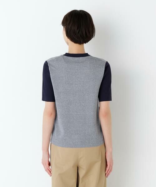 human woman / ヒューマンウーマン ニット・セーター | 麻混バイカラーヘンリーネックプルオーバー | 詳細14