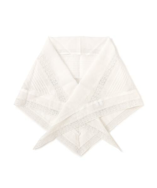 human woman / ヒューマンウーマン マフラー・ショール・スヌード・ストール | ピンタックレーストライアングルスカーフ | 詳細3