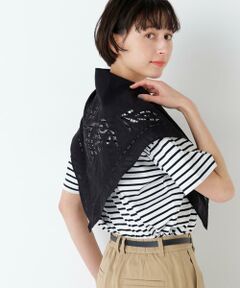 human woman / ヒューマンウーマン マフラー・ショール・スヌード・ストール | カットワーク刺繍トライアングルスカーフ