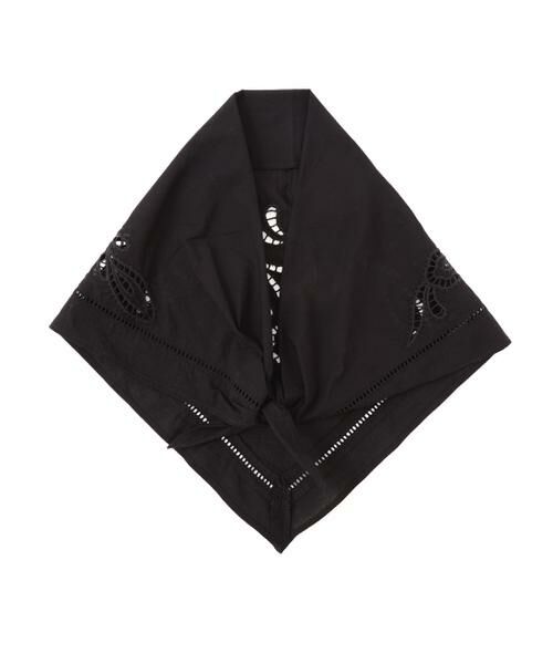 human woman / ヒューマンウーマン マフラー・ショール・スヌード・ストール | カットワーク刺繍トライアングルスカーフ | 詳細5