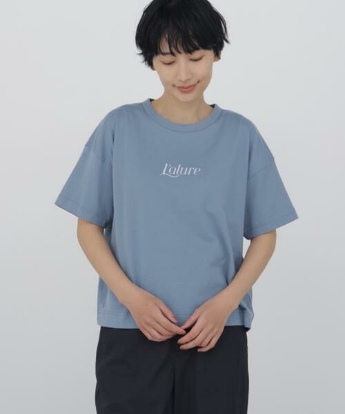 human woman / ヒューマンウーマン カットソー | ◆プリントロゴＴシャツ（ブルー）
