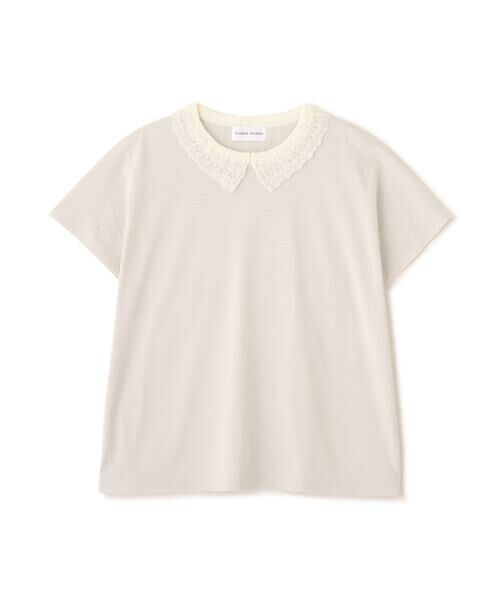 human woman / ヒューマンウーマン カットソー | ◆レース衿スムースＴシャツ | 詳細1