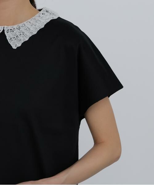 human woman / ヒューマンウーマン カットソー | ◆レース衿スムースＴシャツ | 詳細14