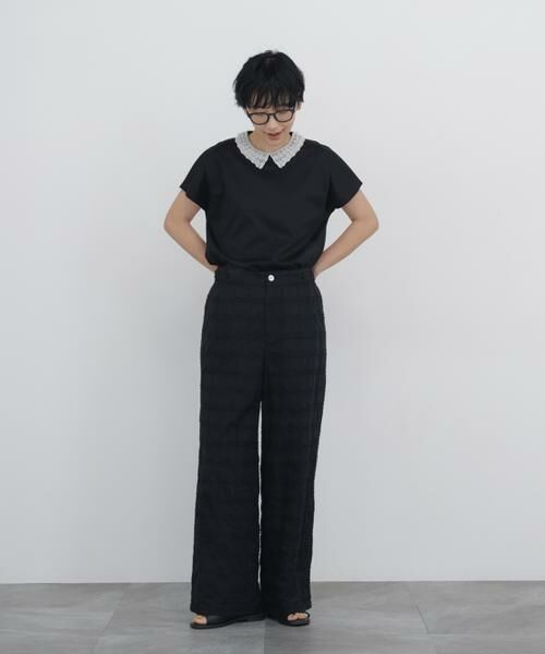 human woman / ヒューマンウーマン カットソー | ◆レース衿スムースＴシャツ | 詳細9