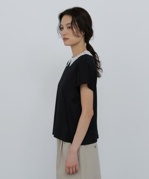 human woman / ヒューマンウーマン カットソー | ◆レース衿スムースＴシャツ | 詳細11