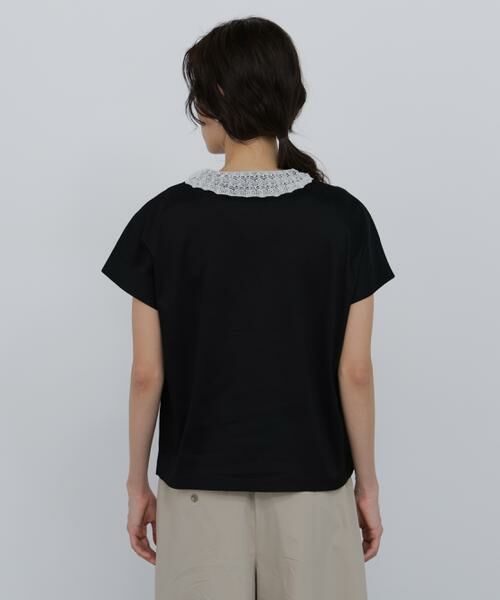 human woman / ヒューマンウーマン カットソー | ◆レース衿スムースＴシャツ | 詳細12