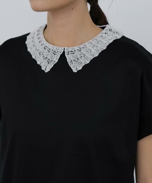 human woman / ヒューマンウーマン カットソー | ◆レース衿スムースＴシャツ | 詳細13