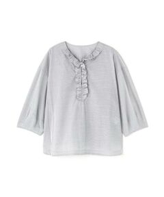 《大人気！追加入荷 / 洗える》ウォッシュドタイプライターフリルブラウス