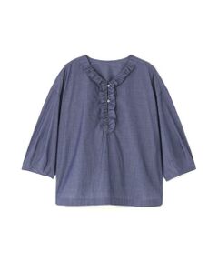 human woman / ヒューマンウーマン シャツ・ブラウス | 《大人気！追加入荷 / 洗える》ウォッシュドタイプライターフリルブラウス