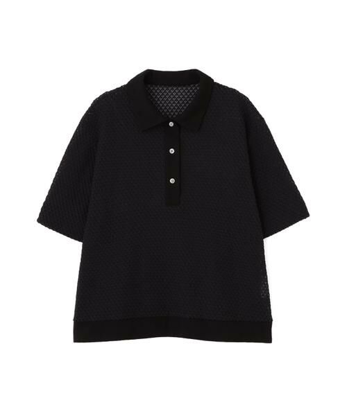 human woman / ヒューマンウーマン カットソー | リーフ格子レース　ポロＴシャツ | 詳細11