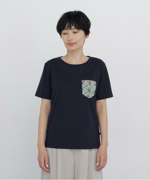 human woman / ヒューマンウーマン カットソー | 《 大人気！ / CLOUDYコラボ 》アフリカンモチーフ  ポケットＴシャツ | 詳細4