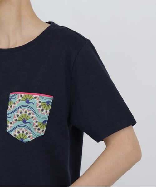 human woman / ヒューマンウーマン カットソー | 《 大人気！ / CLOUDYコラボ 》アフリカンモチーフ  ポケットＴシャツ | 詳細8