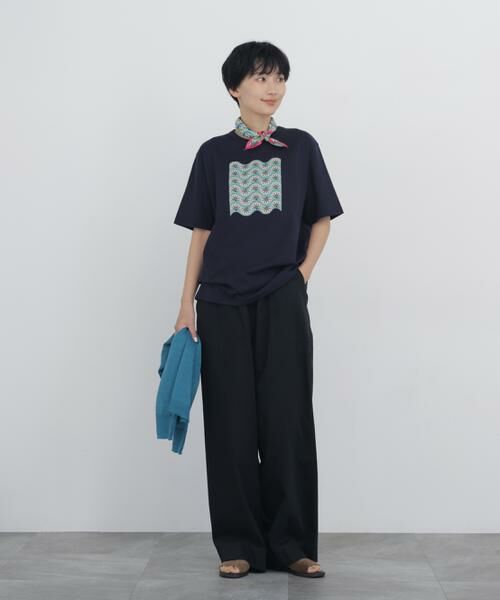 human woman / ヒューマンウーマン カットソー | 《 大人気！ / CLOUDYコラボ 》アフリカンモチーフ プリントＴシャツ | 詳細3