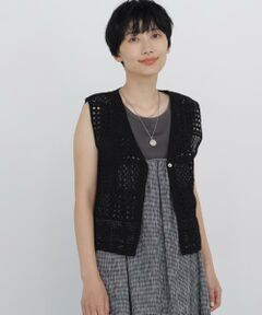 human woman / ヒューマンウーマン ニット・セーター | コットンクロシェ風ベスト