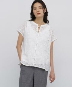 human woman / ヒューマンウーマン シャツ・ブラウス | ◆インドコットンアイレット刺繍ブラウス