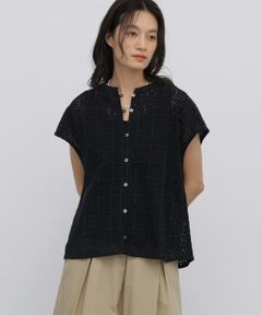 human woman / ヒューマンウーマン シャツ・ブラウス | ◆インドコットンアイレット刺繍ブラウス