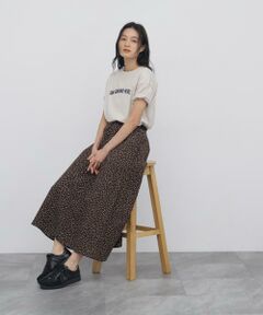 human woman / ヒューマンウーマン カットソー | ◆フロッキープリントクルーネックＴシャツ