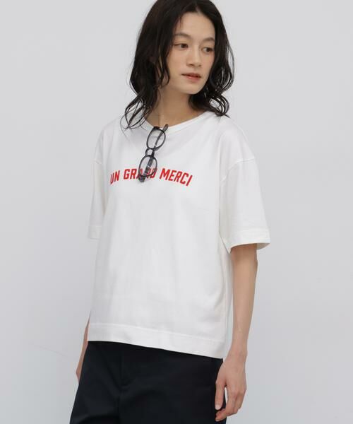human woman / ヒューマンウーマン カットソー | ◆フロッキープリントクルーネックＴシャツ | 詳細2